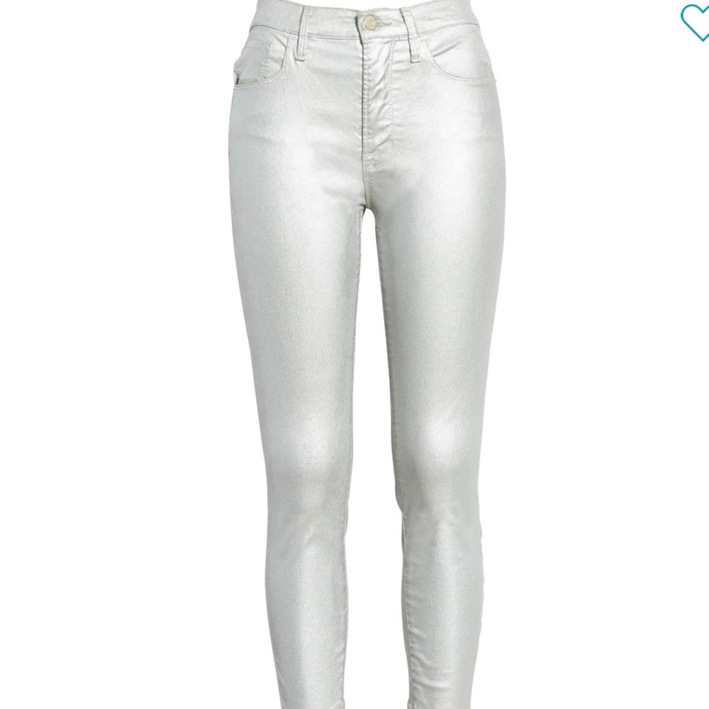 FRAME Ali Metallic  Ankle Crop Skinny Jeans